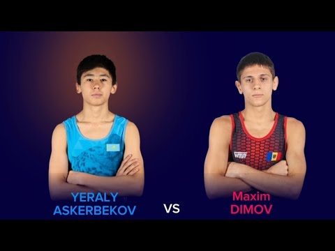 MAXIM DIMOV (MDA) - YERALY ASKERBEK (KAZ) U17 WORLD CHAMPIONSHIP, QUARTER FINAL, FS 65KG