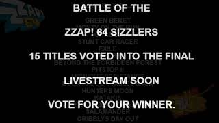 C64 Battle of the Zzap! 64 Sizzlers final. The contenders.