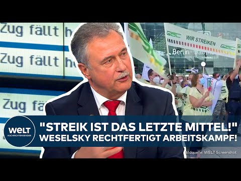 Video Thumbnail: WESELSKY: "Arbeitskampf ist Arbeitskampf!" GDL-Chef weist Geiselhaft-Vorwurf zurück!