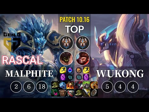 GEN Rascal Malphite vs Wukong Top - KR Patch 10.16