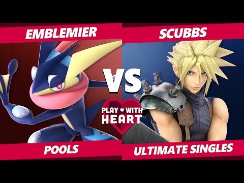 Play With Heart SSBU - Scubbs (Cloud) Vs. Emblemier (Greninja) Smash Ultimate Tournament Pools