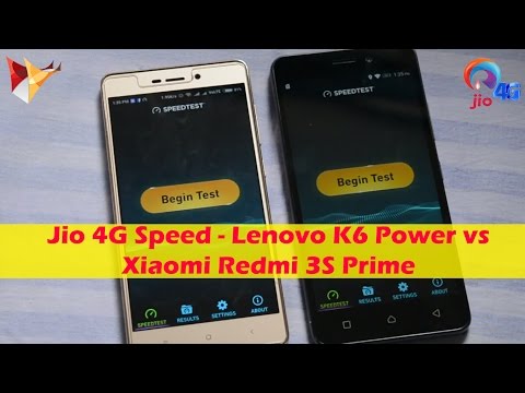 Jio 4G Speed Test Lenovo K6 Power vs Xiaomi Redmi 3S Prime | Data Dock