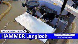Montage der Langlochbohreinrichtung von FELDER auf einer HAMMER Abricht- & Dickenhobelmaschine