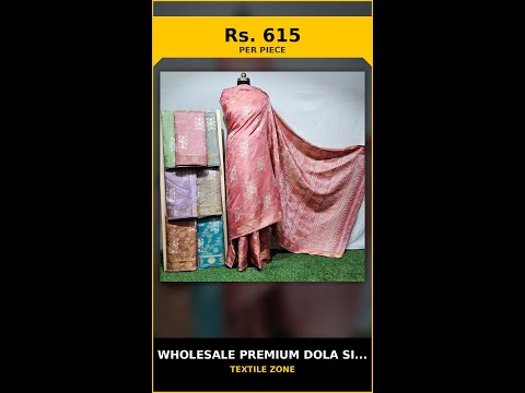 Wholesale Premium Dola Silk Saree Full Body Jari Work – product video thumbnail