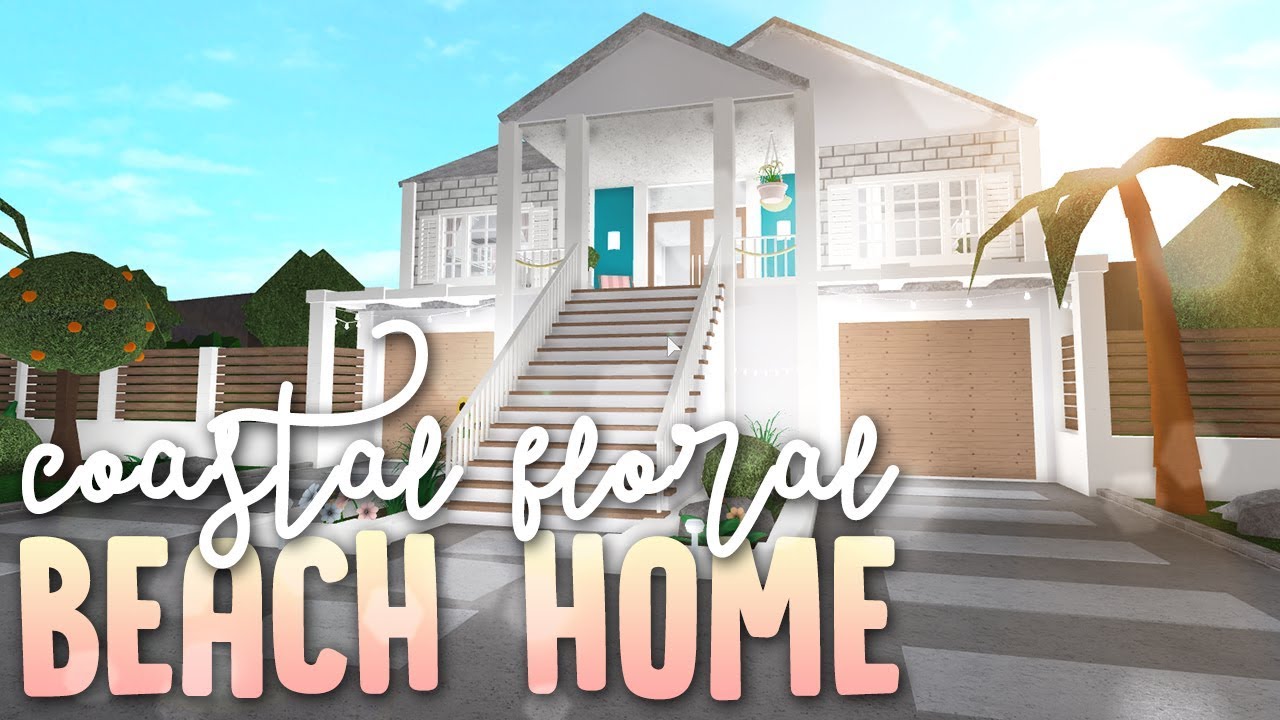 Coastal Floral Beach Home | 89k | Bloxburg Build | alixia