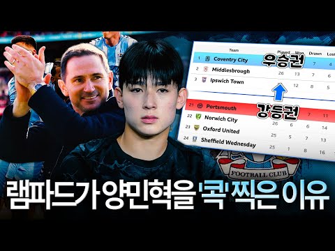 '양민혁 반전' 램파드 감독이 직접 영입한 이유는? '리그 1위' 코벤트리 재임대, 두 마리 토끼 노린다!