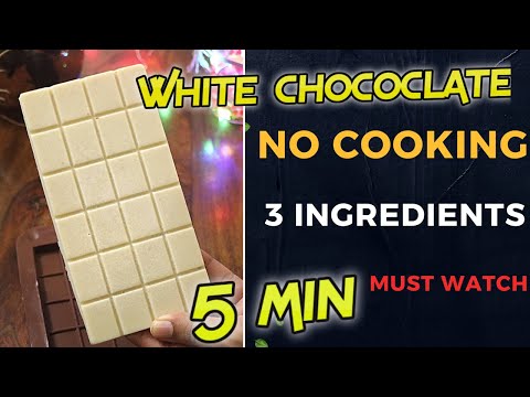 5Min Homemade White Chocolate Recipe | No Cooking | Only 3 Ingredients Without Cocoa Butter #shorts