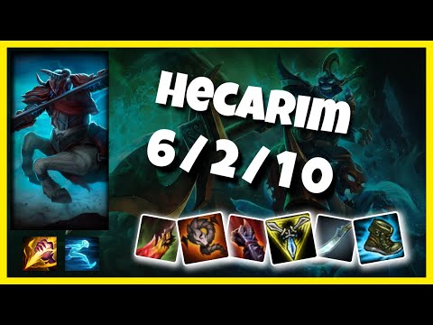 EU Challenger Hecarim JUNGLE (6/2/10) vs LILLIA Gameplay Replay - Patch 10.20