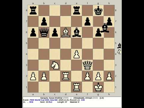 Ganguly, Surya Shekhar vs Ahmadzada, Ahmad | FIDE World Chess Cup 2025, 2025 Goa India