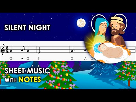 Silent Night | Sheet Music with Easy Notes for Recorder, Violin Beginners Tutorial