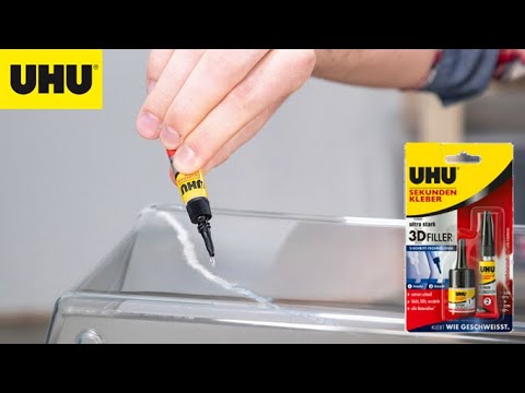 UHU Sekundenkleber 3D Filler | Klebt wie geschweißt! | Kühlschrank