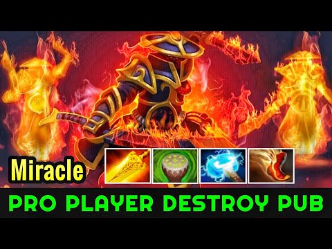 Miracle [Ember Spirit] Imba Raid Boss Pro Player Destroy Pub Game 7.22 Dota 2