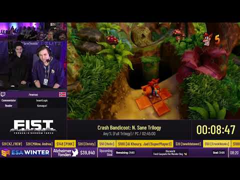 Crash Bandicoot: N. Sane Trilogy [Any% (Full Trilogy)] by murcaz - #ESAWinter22