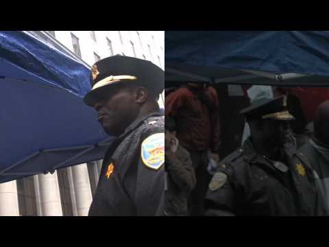 OCCUPY WALL ST WEST, SFPD COP DUMPS + STEPS ON OCCUPIERS' FOOD