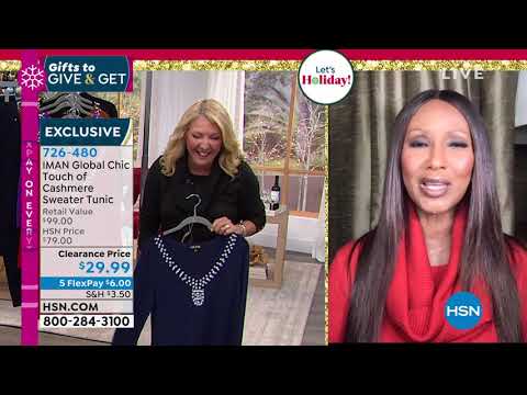 IMAN Global Chic Touch of Cashmere Sweater Tunic