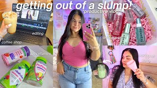 GETTING OUT OF A SLUMP 💤 productive reset, back into routine, healthy habits & errands!