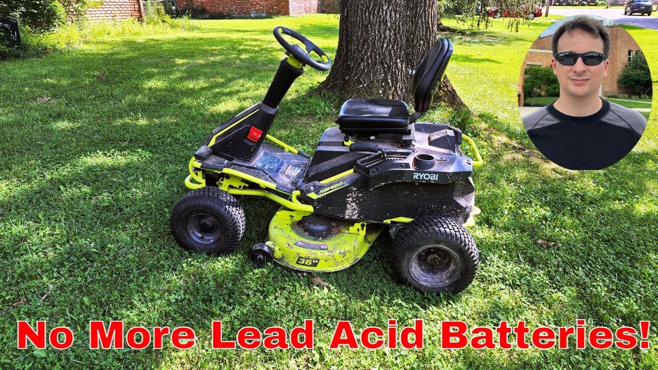 Replacing the Ryobi Electric Riding Lawn Mower's Stupid Batteries with Lithium