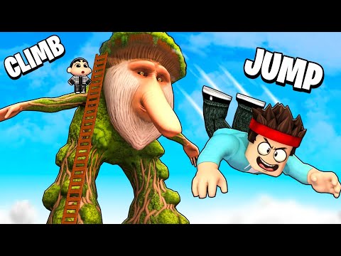 CLIMB THE BIGGEST TOWER AND JUMP DOWN IN ROBLOX !!