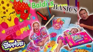 Baldi&#39;s Basics in Real Life Slumber Party! Shopkins Lil Secrets Toy Scavenger Hunt!!