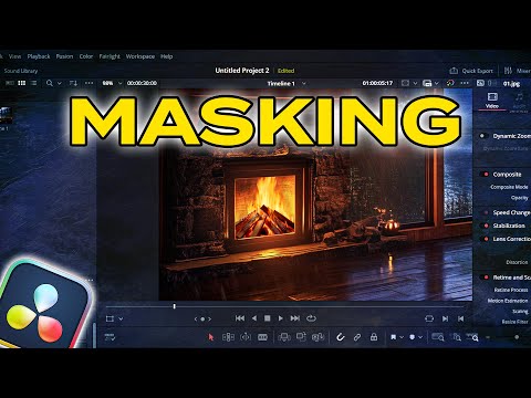 How to Mask Transparent Video in Davinci Resolve | Fireplace Compositing