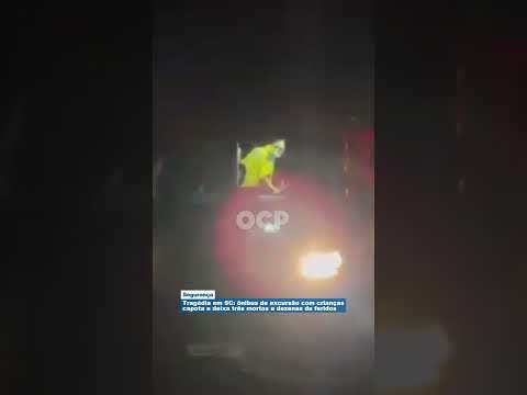 Tragédia em SC: ônibus de excursão com crianças capota e deixa três mortos e dezenas de feridos