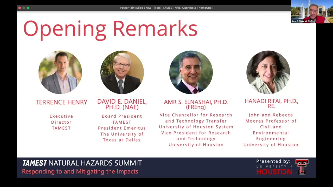 TAMEST Natural Hazards Summit - Opening Remarks