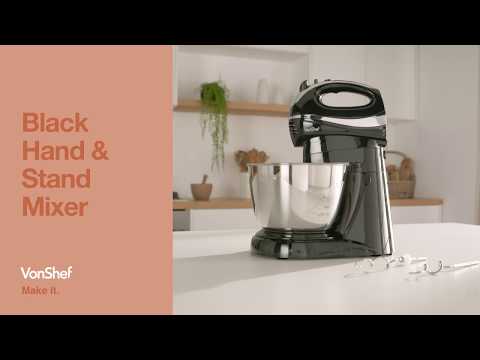 VonShef Black 2 in 1 Hand and Stand Mixer