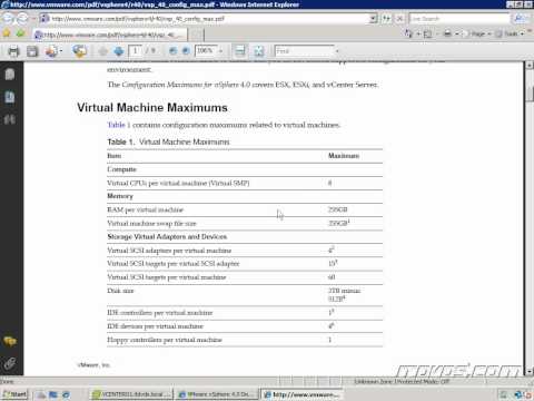 VMware vSphere Administration CBT - New Supported Hardware Maximums and Virtual Maximums