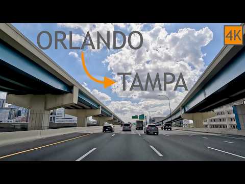 Orlando to Tampa Florida Drive 4K - Driving Road Trip