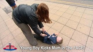 Boy Kicks Mom In The FACE! | Supernanny