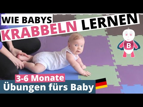 Baby Krabbeln Lernen ★ Baby Krabbel Übung ★ 3-6 Monate ★ Monate BabyEntwicklung & BabysGymnastik