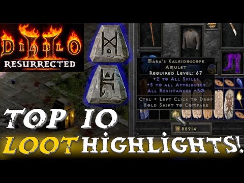 TOP 10 LOOT DROPS from 1,000 Trav Runs!!!   - Diablo 2 Resurrected