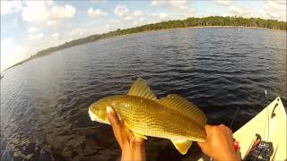preview picture of video 'Catching Redfish and Trout at Guana Lake in my Nucanoe - MONSTER RECORD HUGE FISH'