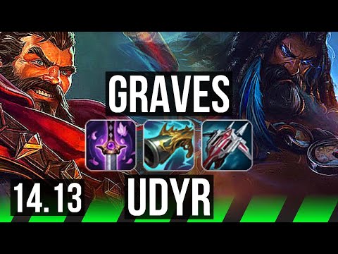 GRAVES vs UDYR (JGL) | Quadra, 66% winrate, Godlike, 10/3/6 | NA Challenger | 14.13