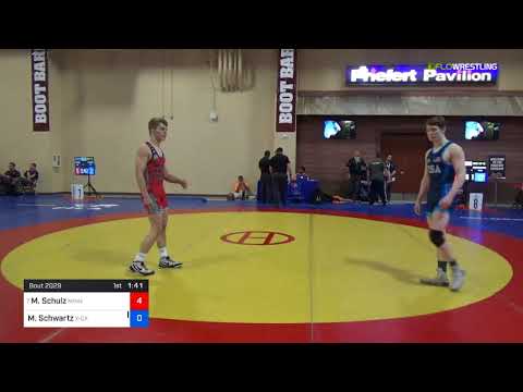 2018 Marine Corps US Open/UWW Junior Greco Roman 63 Rnd Of 16 - Mason Schulz (Minn) Vs. Mosha Schw