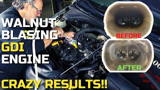 WALNUT BLASTING A GDI KIA/HYUNDAI ENGINE - CRAZY RESULTS! (CARBON BUILDUP REMOVAL)