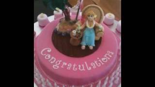 50th Birthday cake with fondant figure cake topper