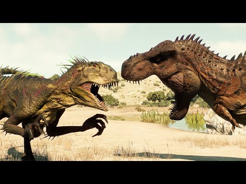 ALL LARGE AND MEDIUM CARNIVORE, HERBIVORE DINOSAURS BATTLE ROYALE - Jurassic World Evolution 2
