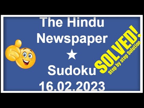 How to Solve Hindu 1-Star Sudoku, February 16, 2023 | Step-by-Step Solution | ★