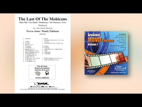 Trevor Jones / Randy Edelman: The Last of The Mohicans - Editions Marc Reift - for Orchestra