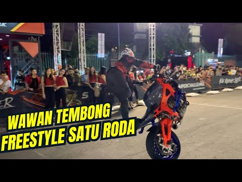 Wawan Tembong's Crazy Freestyle Action on a One-Wheeled Big Bike‼️