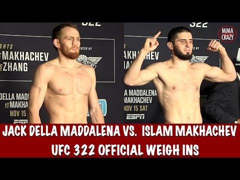 UFC 322 Official Weigh Ins: Jack Della Maddalena & Islam Makhachev