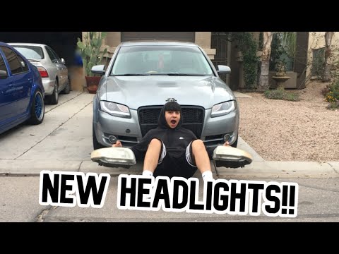 AFTERMARKET HEADLIGHT INSTALL ON THE B7 AUDI A4!!