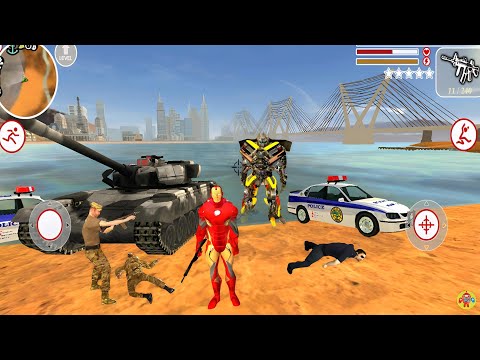 Iron Man Vegas Crime City Simulator Naxeex Fan Art #71 - Tank and Robot - Android Gameplay