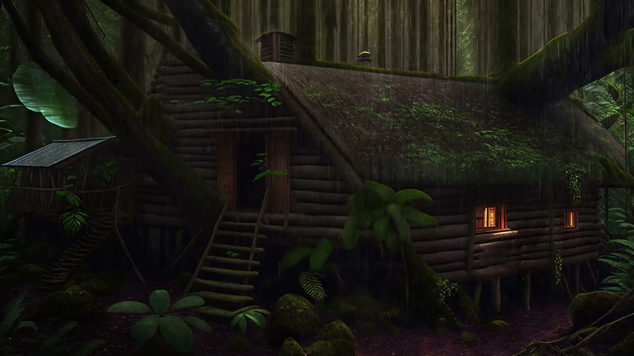 Relaxing Rain in the Forest Cabin - Perfect for Relaxation, Sleep and Focus