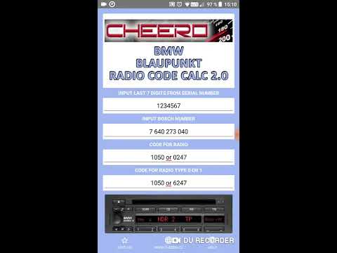 RADIO CODE for BMW BUSINESS
