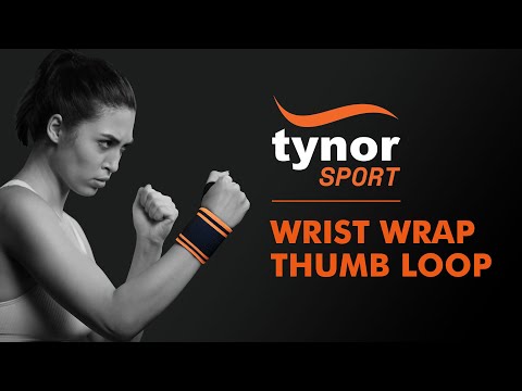 WRIST WRAP WITH THUMB LOOP (3 01) for increasing grip and strength of wrist, hand during exercise.