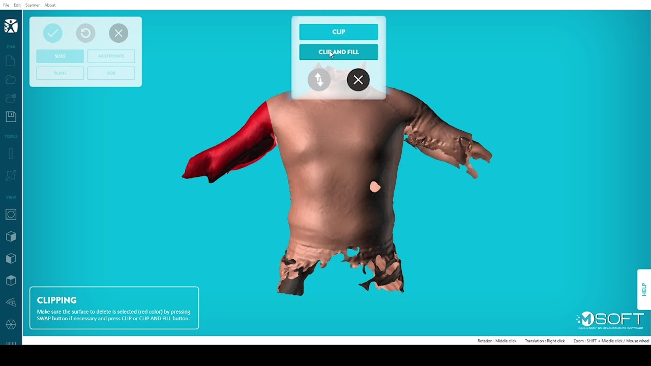 Torso scan processing in MSoft
