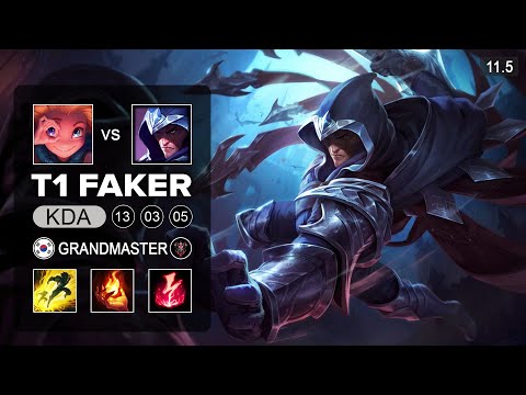T1 Faker Talon Mid vs Zoe - KR Challenger Patch 11.5