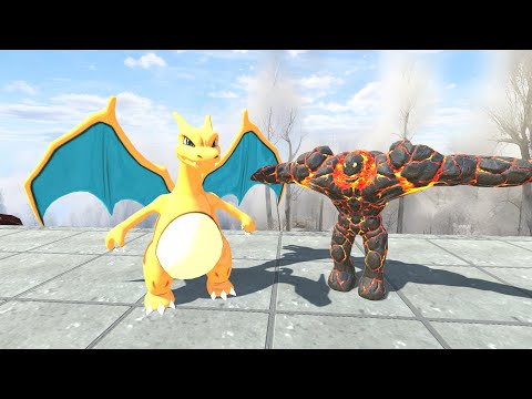 New Monster Charizard Vs Team Monster LavaBoy Death run - Animal Revolt Battle Simulator